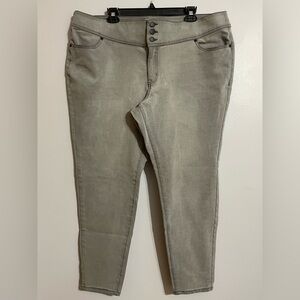 Lane Bryant Light Charcoal Gray Denim Button-Fly Jegging